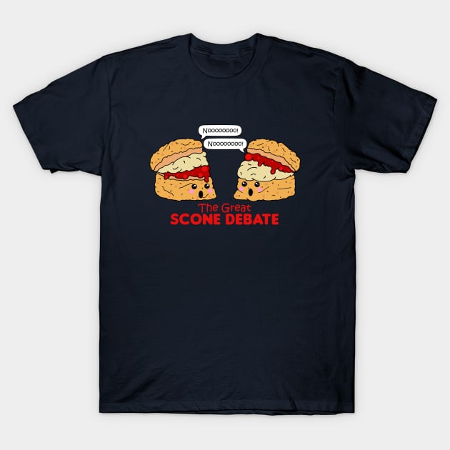 Funny British Scones Argument T-Shirt by HotHibiscus